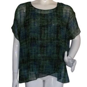 new CABI Top Set, S, Paradox/Painted Plaid, 3770, Green/Blue